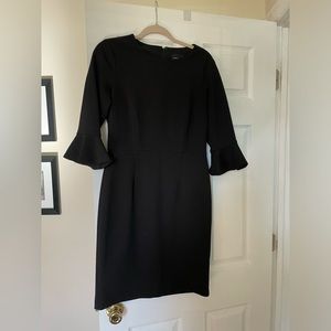 Donna Morgan Black Midi Length Office Dress Size 8